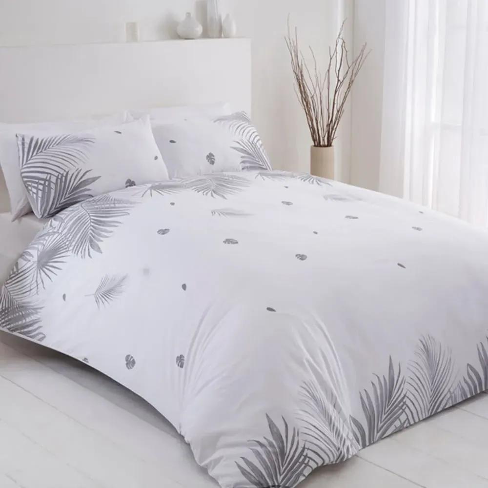 PH Tropics Single Duvet Set - Silver, Cotton