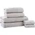 Retreat 6-Piece Towel Set with Waffle Trim - Silver, Cotton