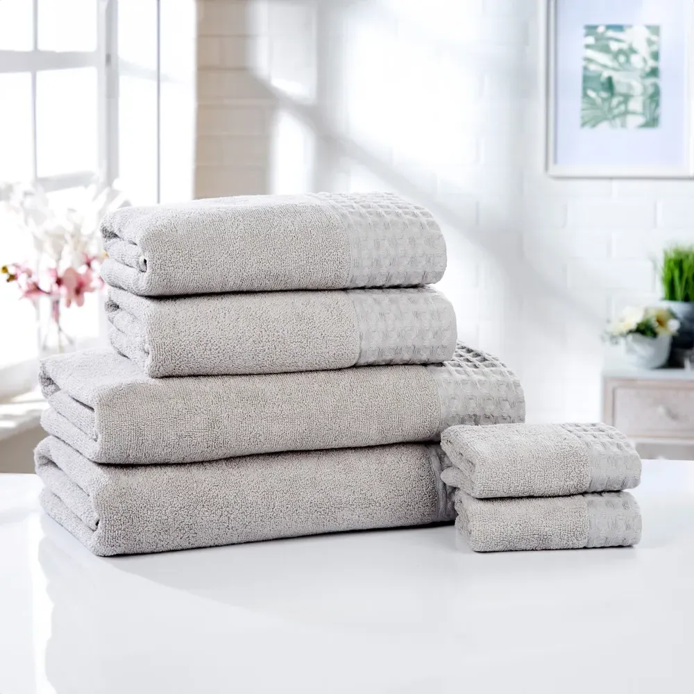 Retreat Bath Towel - Silver, Cotton