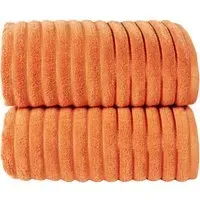 Ribbed Cotton Bath Sheet - Orange