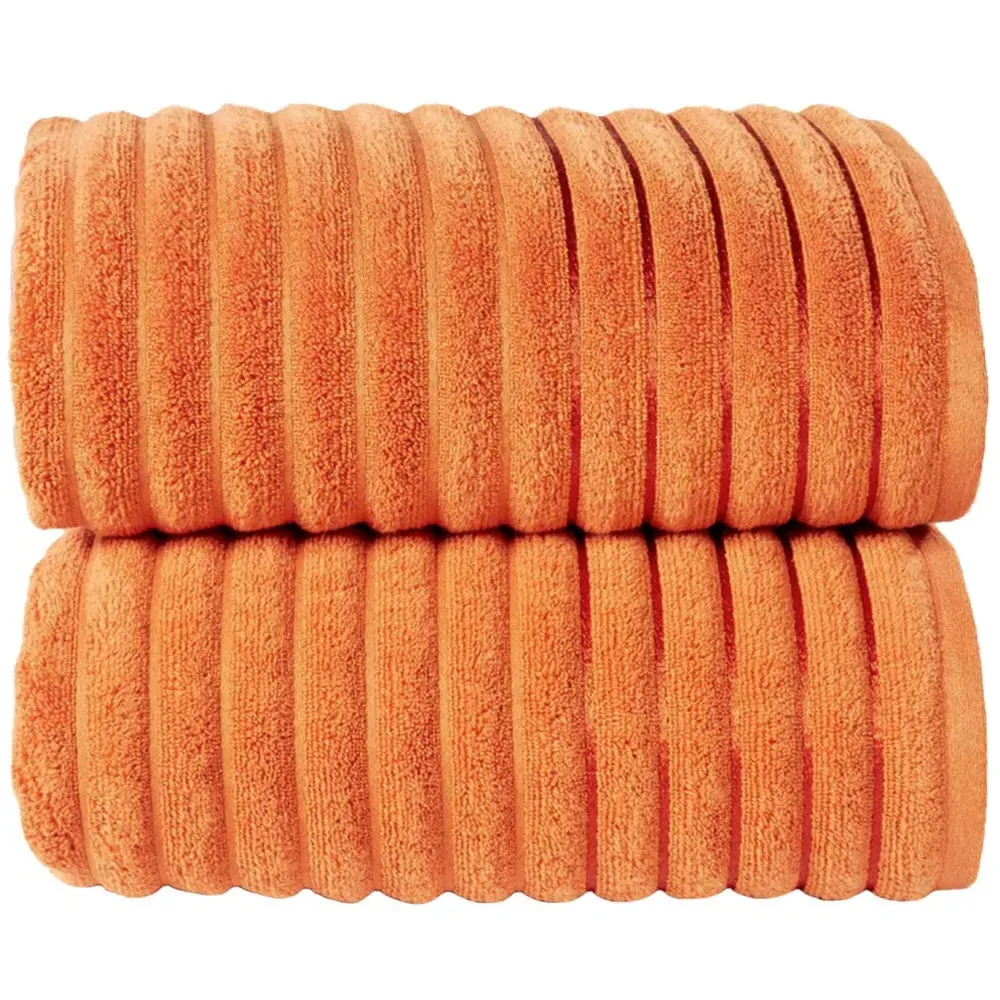 Ribbed Cotton Bath Sheet - Orange image