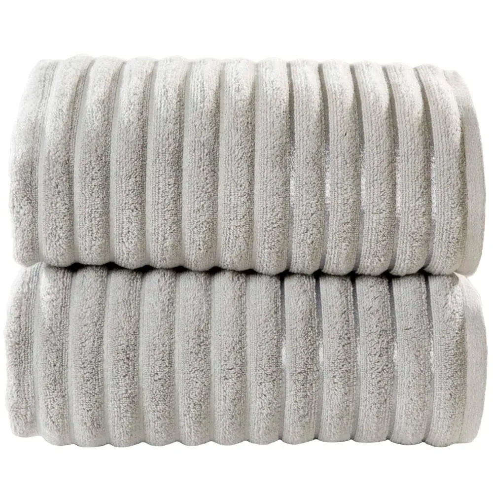 Ribbed Cotton Bath Sheet - Silver