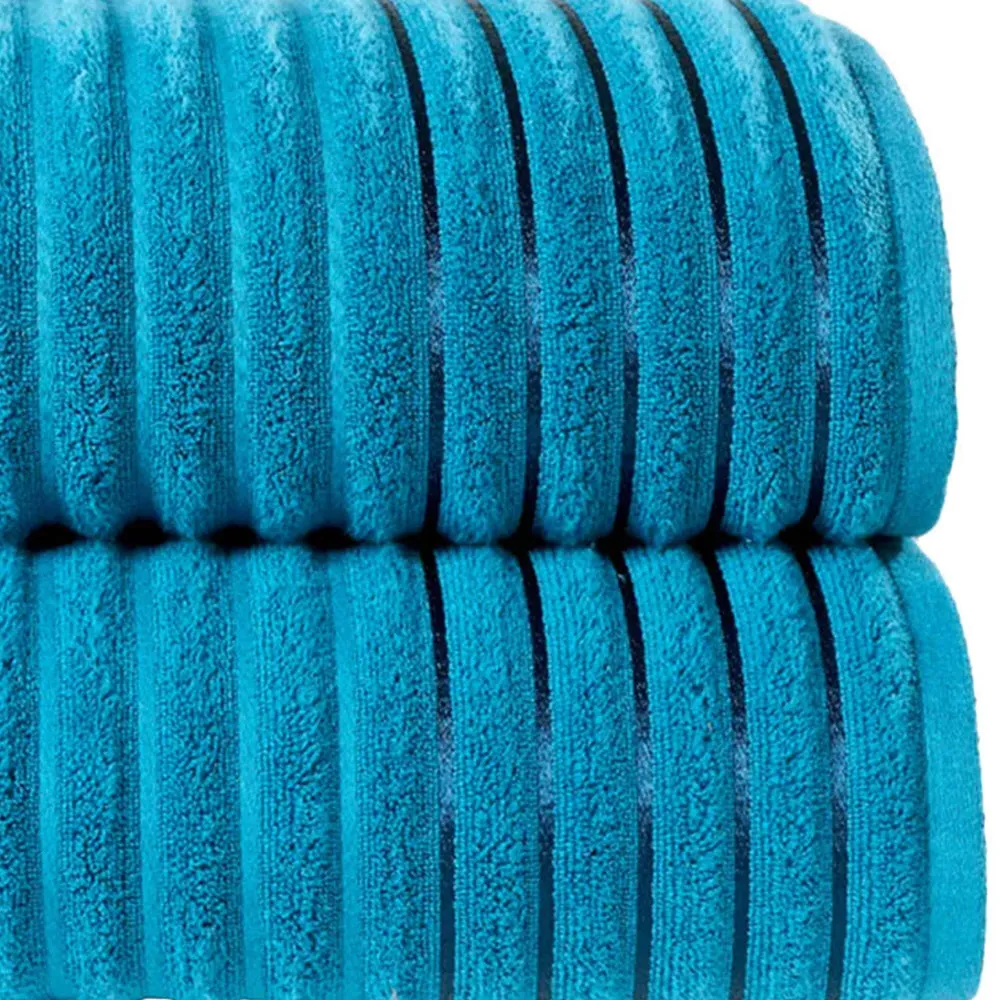 Ribbed Cotton Bath Sheet - Teal