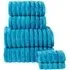 Ribbed Cotton Bath Towel - Blue