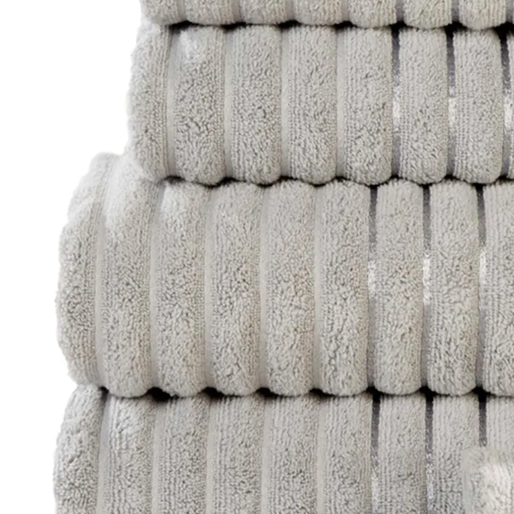 Ribbed Cotton Face Cloth - Silver