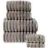 Ribbed Cotton Towel Bundle Set of 6 - Grey