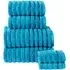 Ribbed Cotton Towel Bundle Set of 6 - Teal