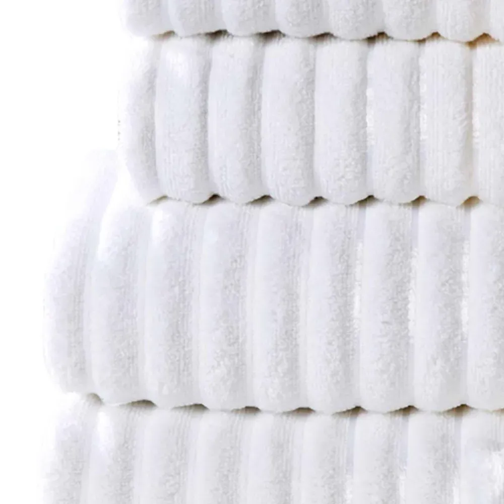 Ribbed Cotton Towel Bundle Set of 6 - White