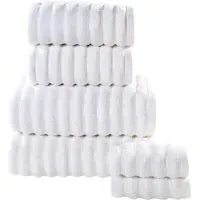 Ribbed Cotton Towel Bundle Set of 6 - White