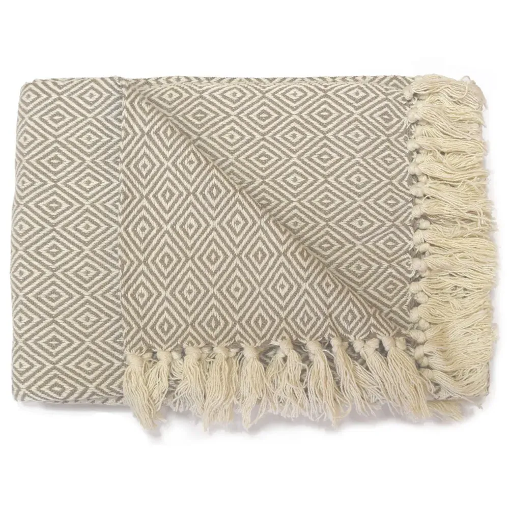 Rona Tasselled Throw - Cream, Cotton image