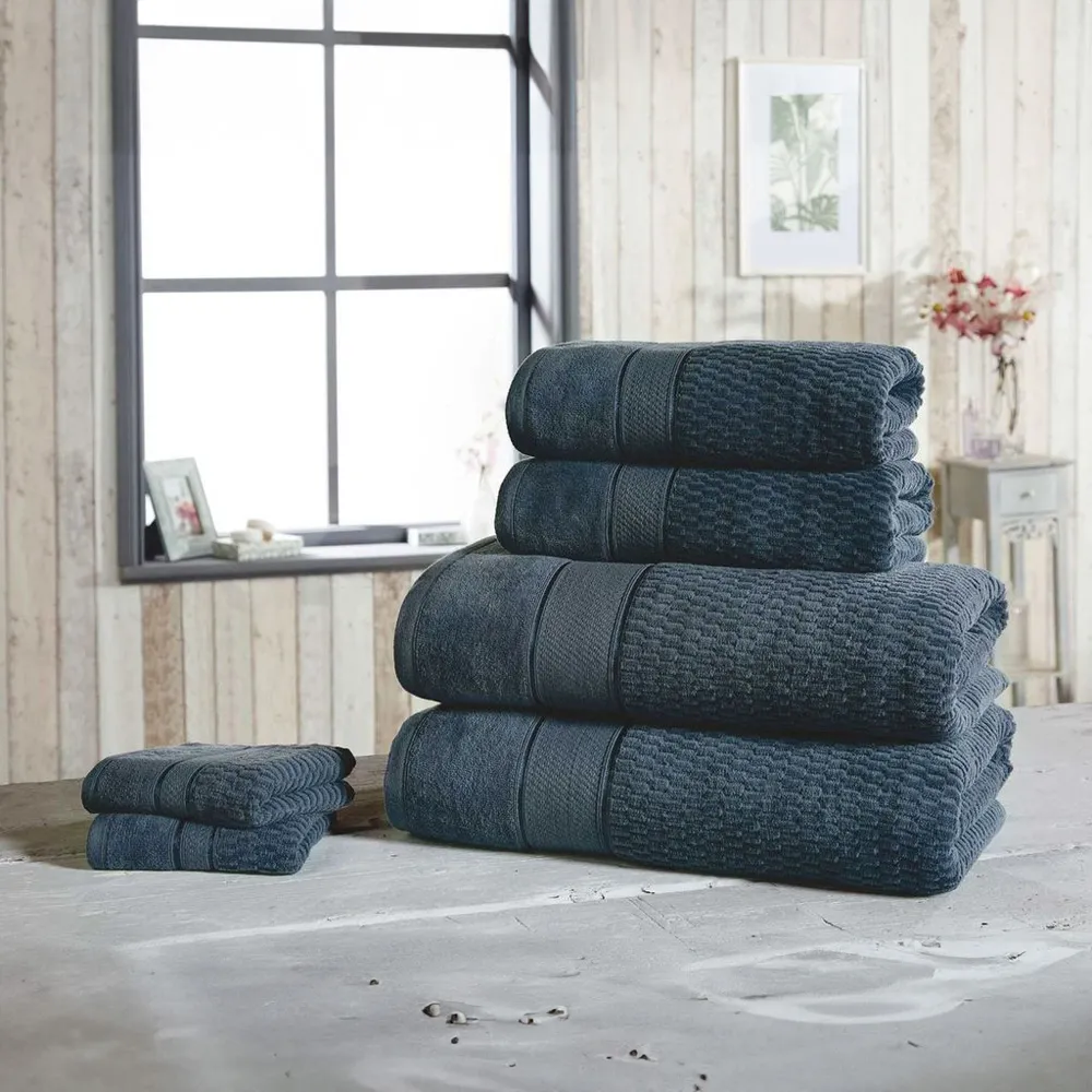 Royal Velvet Woven Bath Towel - Blue, Cotton