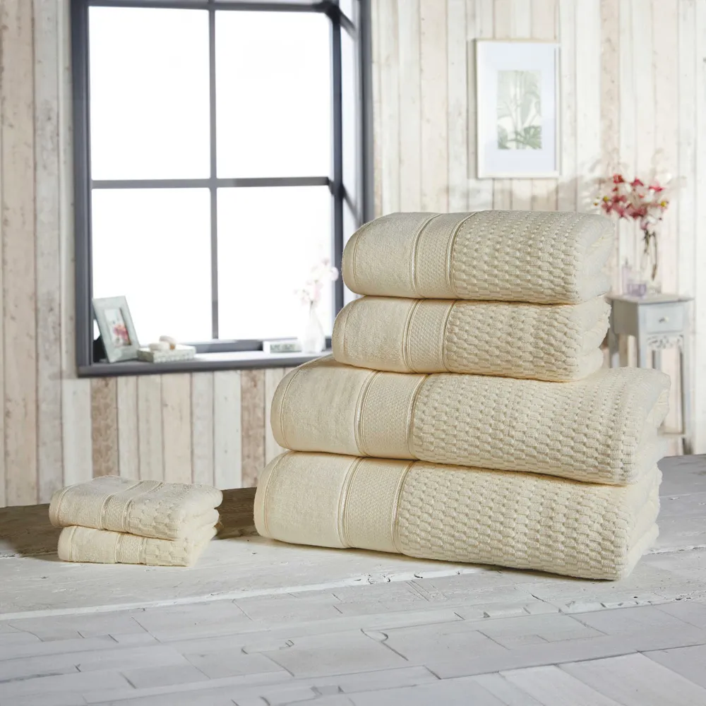 Royal Velvet Woven Bath Towel - Cream, Cotton