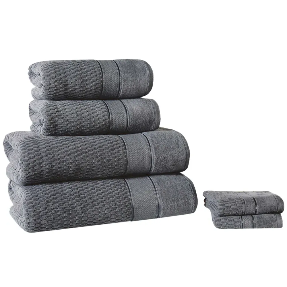 Royal Velvet Woven Bath Towel - Grey, Cotton