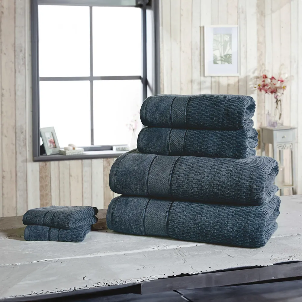 Royal Velvet Woven Cotton Face Cloth - Blue