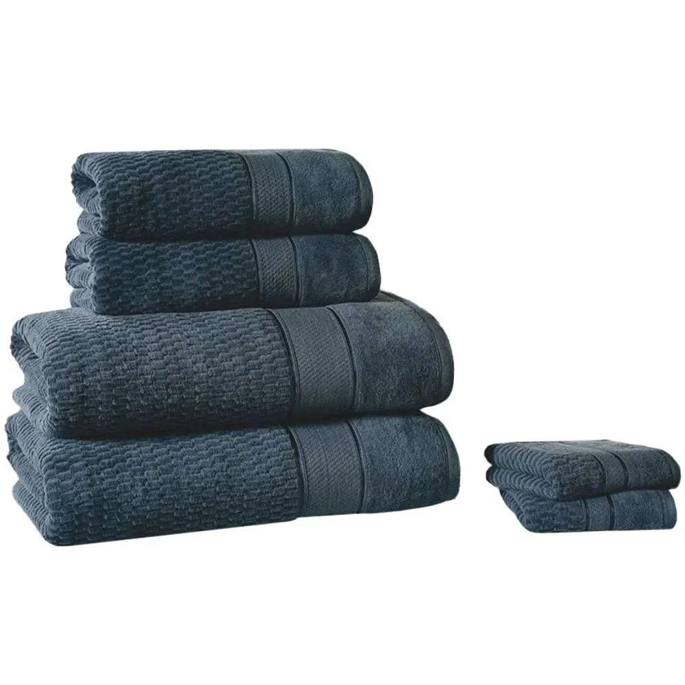 Royal Velvet Woven Cotton Face Cloth - Blue image