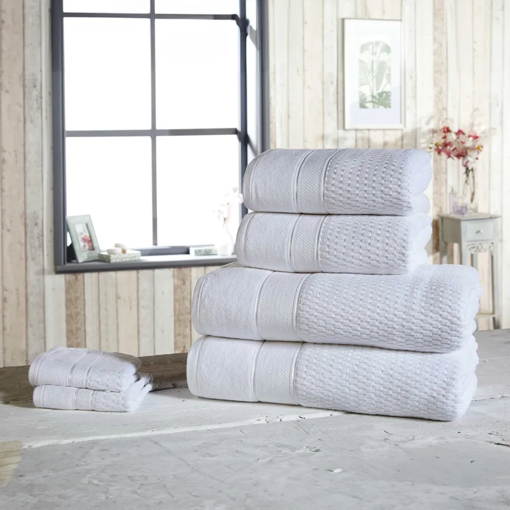 Royal Velvet Woven Cotton Face Cloth - White