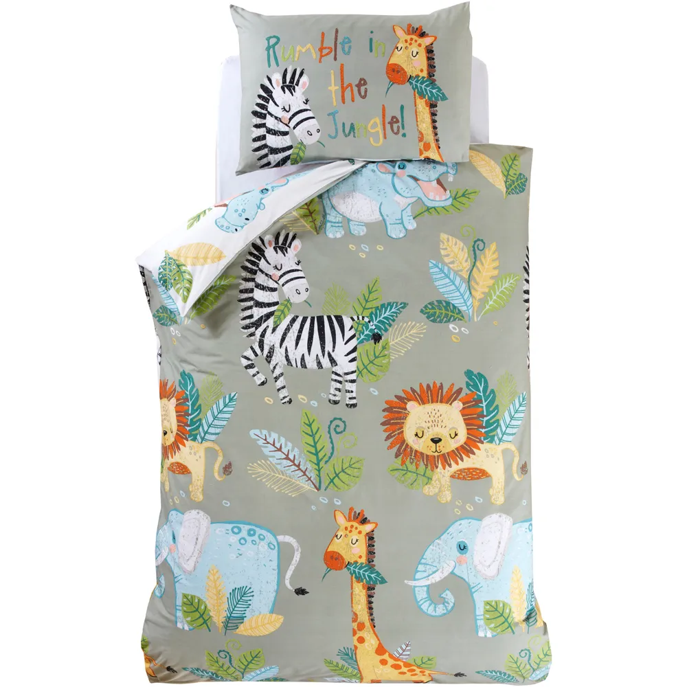Rumble In The Jungle Toddler Duvet Cover Set - Multi