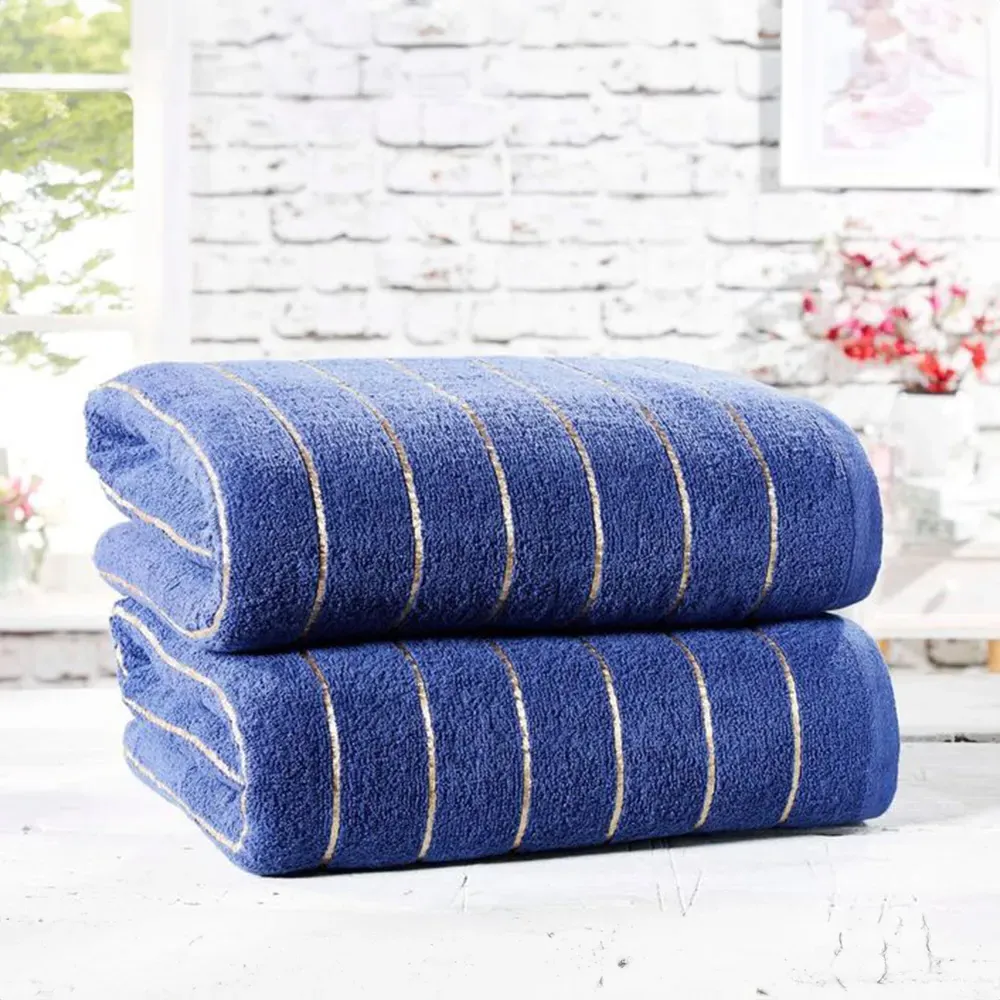 Sandringham Bath Sheet Bundle Set of 2 - Blue, Cotton