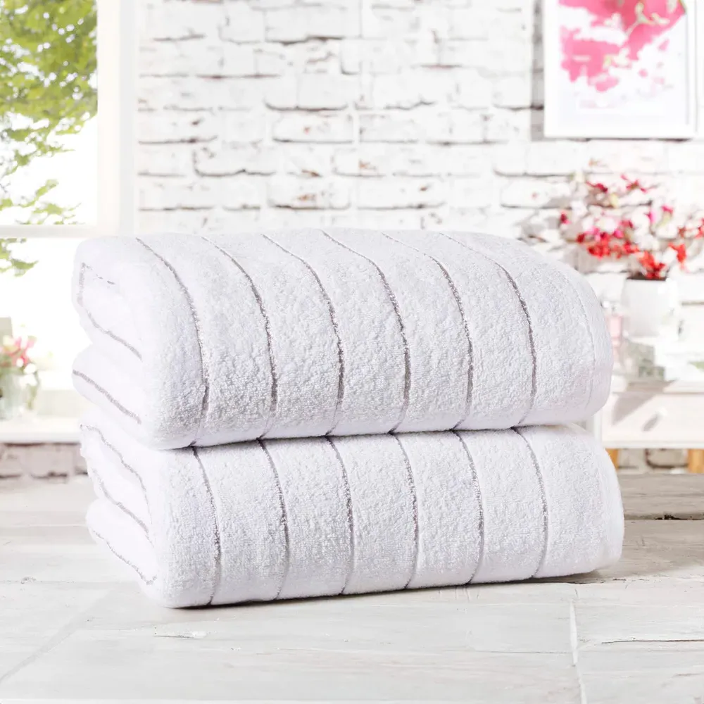 Sandringham Bath Sheet Bundle Set of 2 - White, Cotton