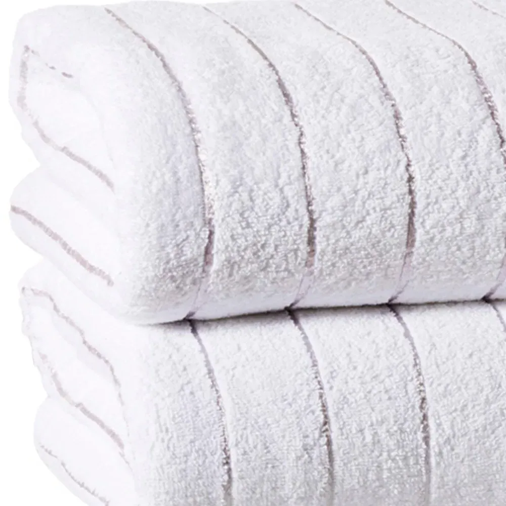 Sandringham Bath Sheet Bundle Set of 2 - White, Cotton