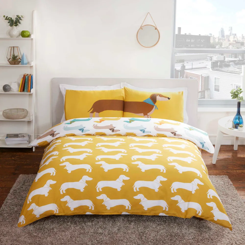 Sausage Dog Double Reversible Duvet Set - Multi