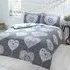 Scandi Heart Double Duvet Set Reversible - Grey, Brushed Cotton