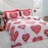 Scandi Heart Double Duvet Set Reversible - Red, Brushed Cotton