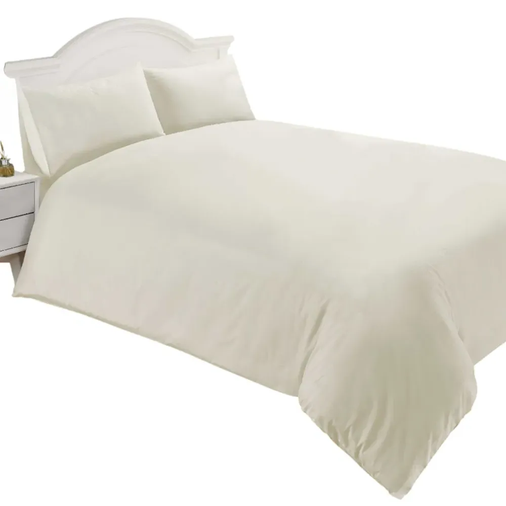 Single 400 Thread Count Quilt Cover - Cream, Cotton Percale image
