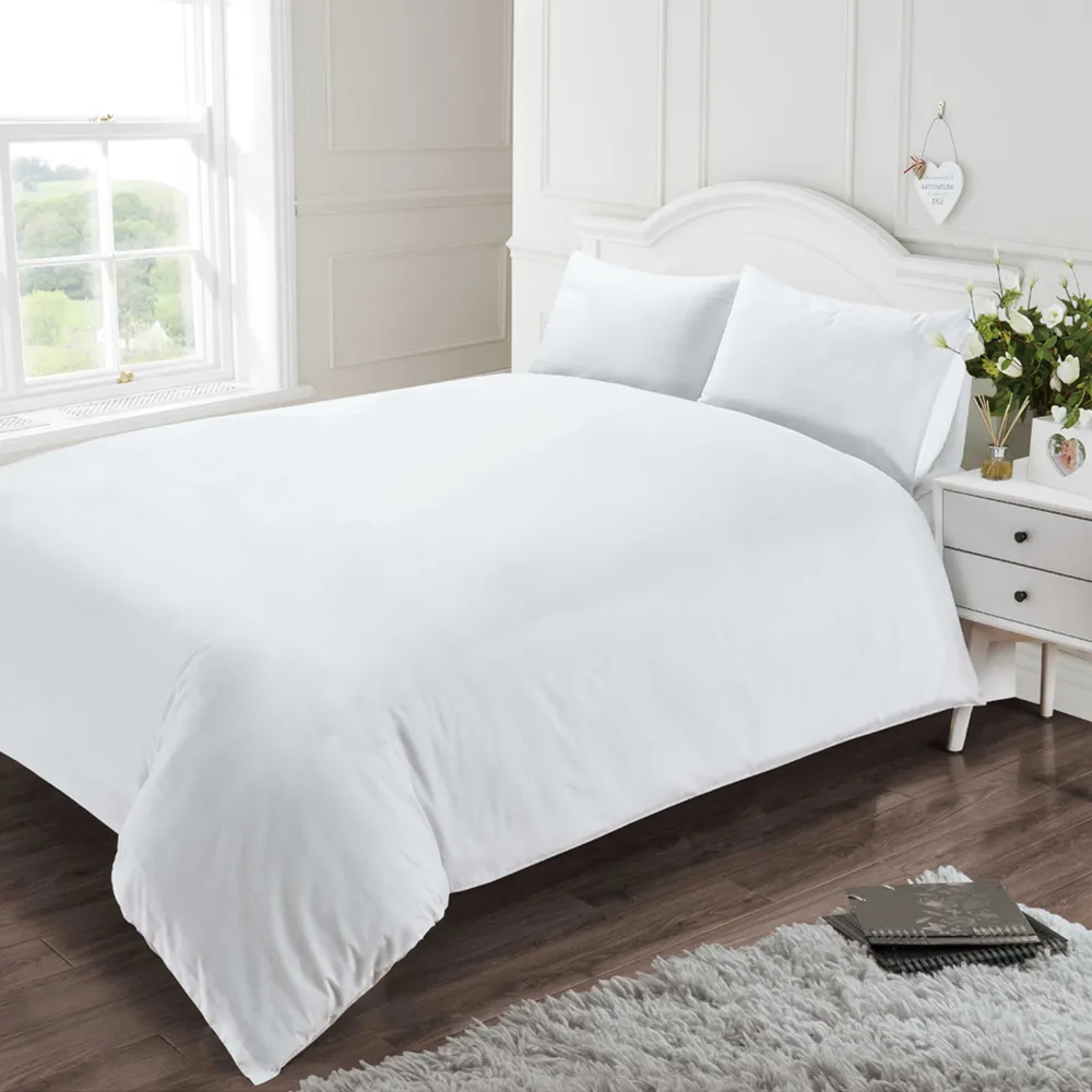 Single 400 Thread Count Quilt Cover - White, Cotton Percale