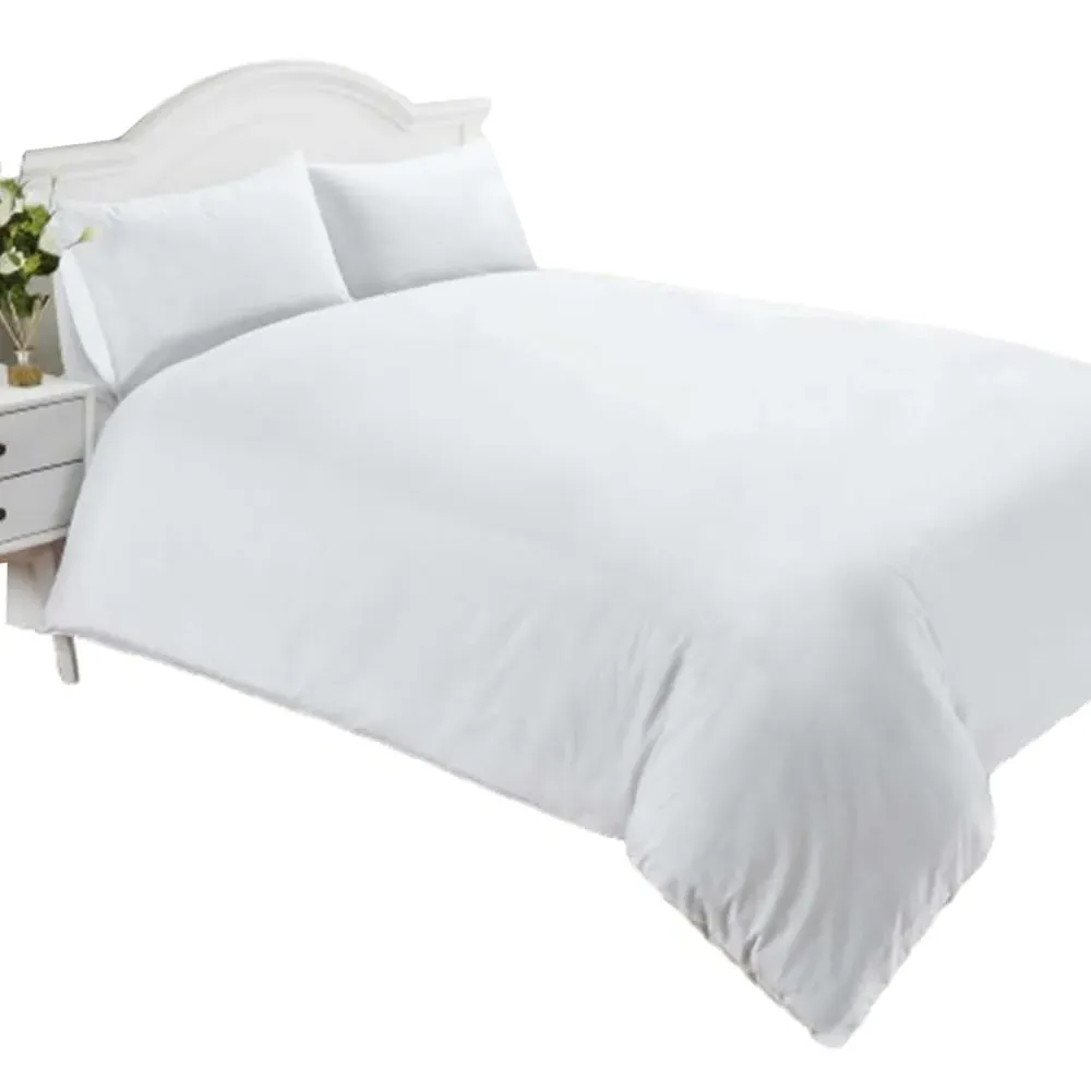 Single 400 Thread Count Quilt Cover - White, Cotton Percale
