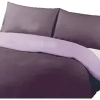 Single Reversible Quilt Cover - Purple, Polycotton Percale