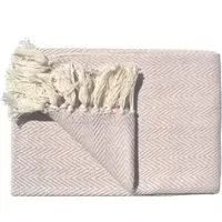 Skye Tasselled Throw - Pink, Cotton