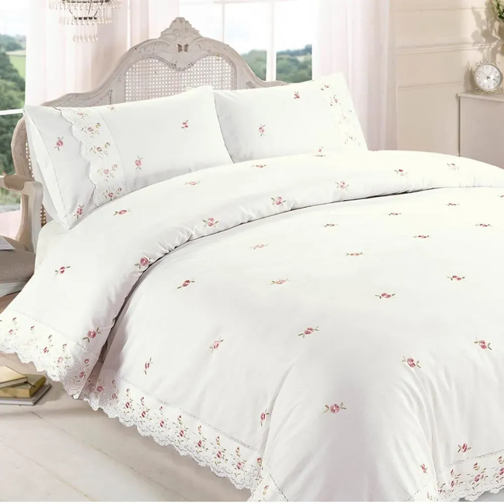 Sophie Super King Size Duvet Set - Cream