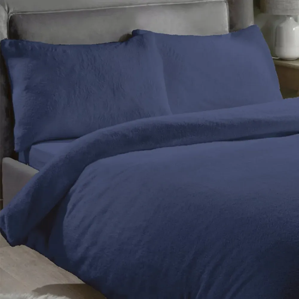 Teddy Double Duvet Set - Navy