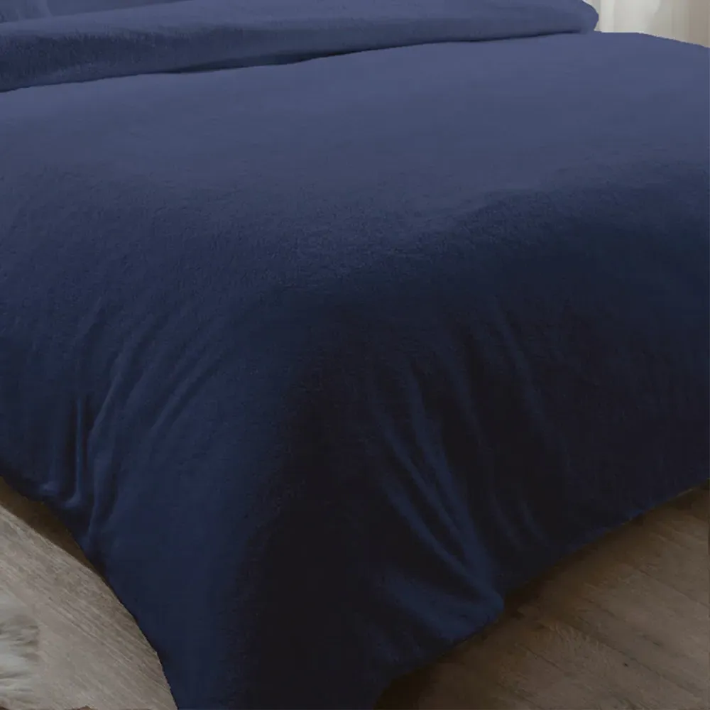 Teddy Double Duvet Set - Navy