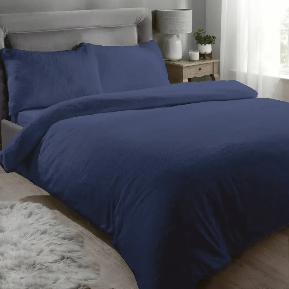 Teddy Double Duvet Set - Navy