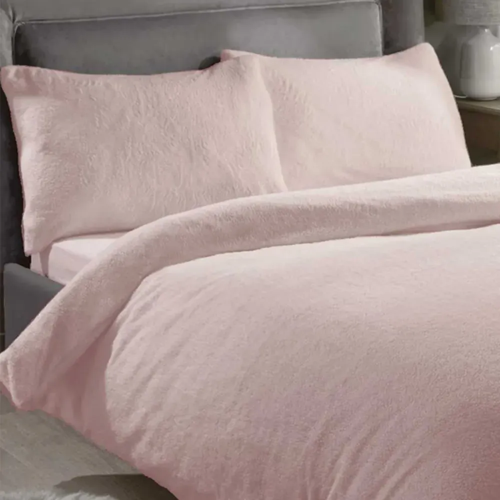 Teddy Single Duvet Set - Soft Pink