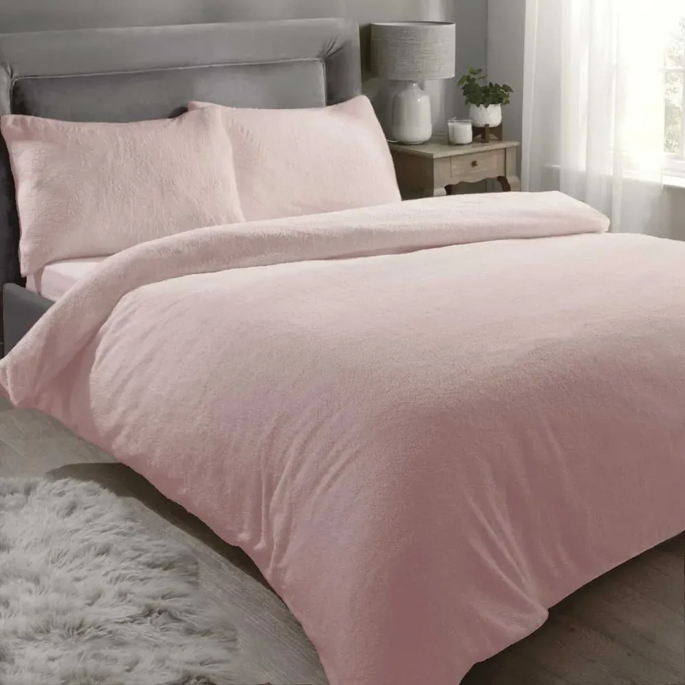 Teddy Single Duvet Set - Soft Pink