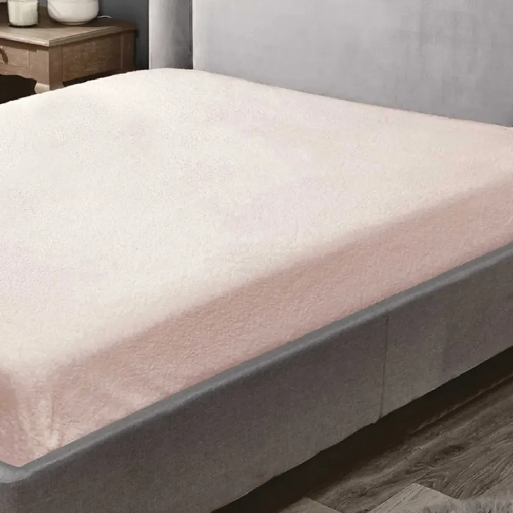 Teddy Single Fitted Bed Sheet - Pink
