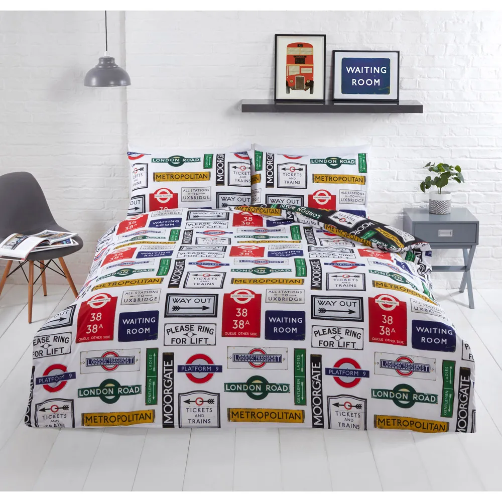 TFL Signs Double Duvet Set - Multi