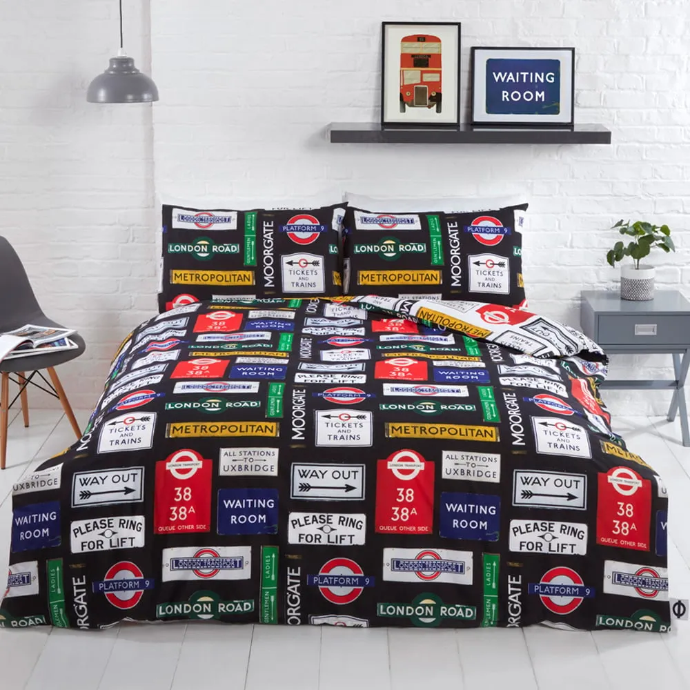 TFL Signs Double Duvet Set - Multi
