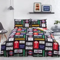 TFL Signs Single Duvet Cover Set - Multi