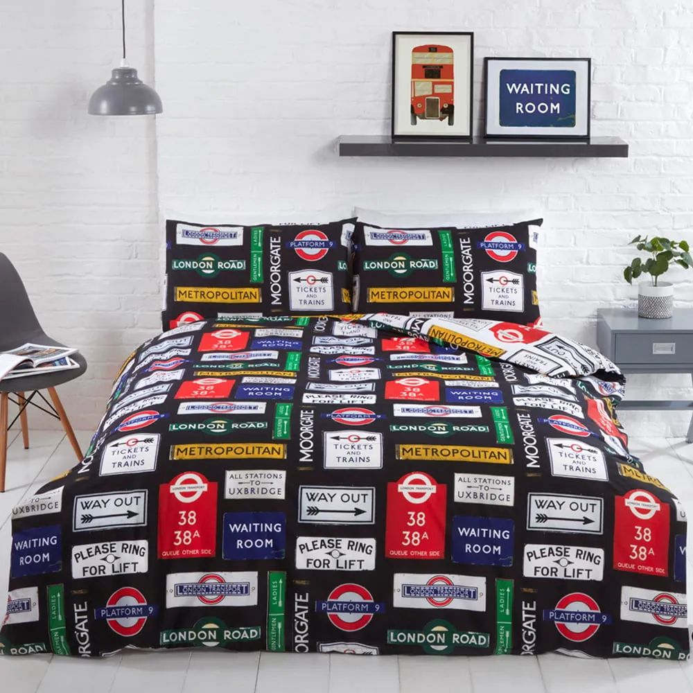 TFL Signs Single Duvet Cover Set - Multi image