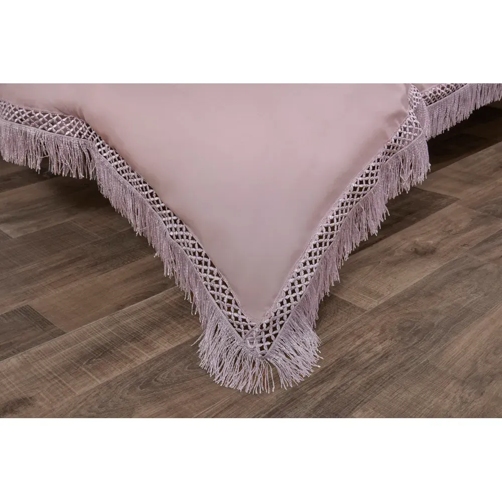 Tia Trellis King Size Duvet Set - Pink