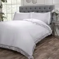 Tia Trellis Single Duvet Set - White