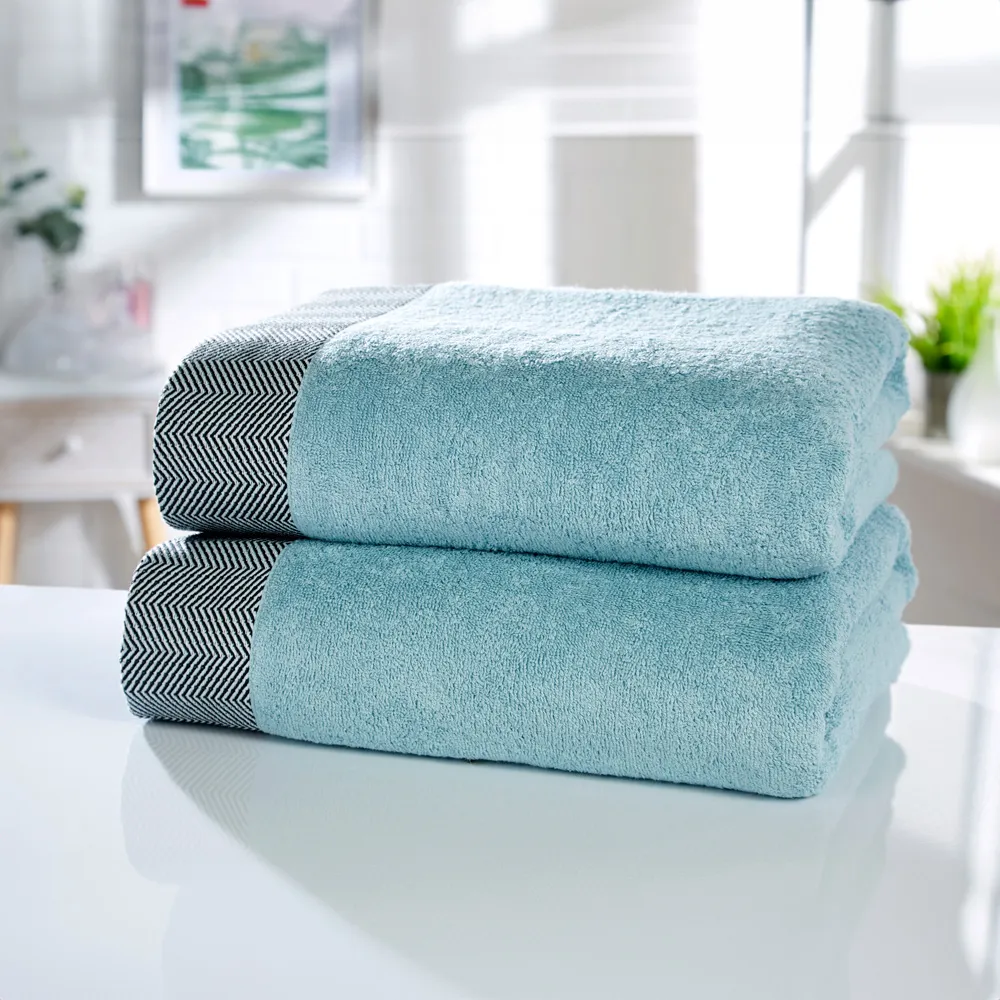 Tidal Bath Sheet Set of 2 - Duck Egg, Cotton