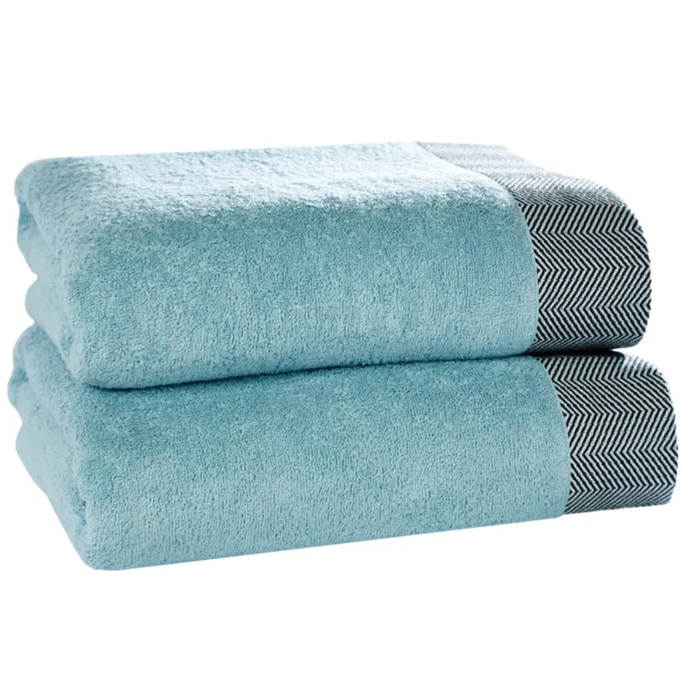 Tidal Bath Sheet Set of 2 - Duck Egg, Cotton