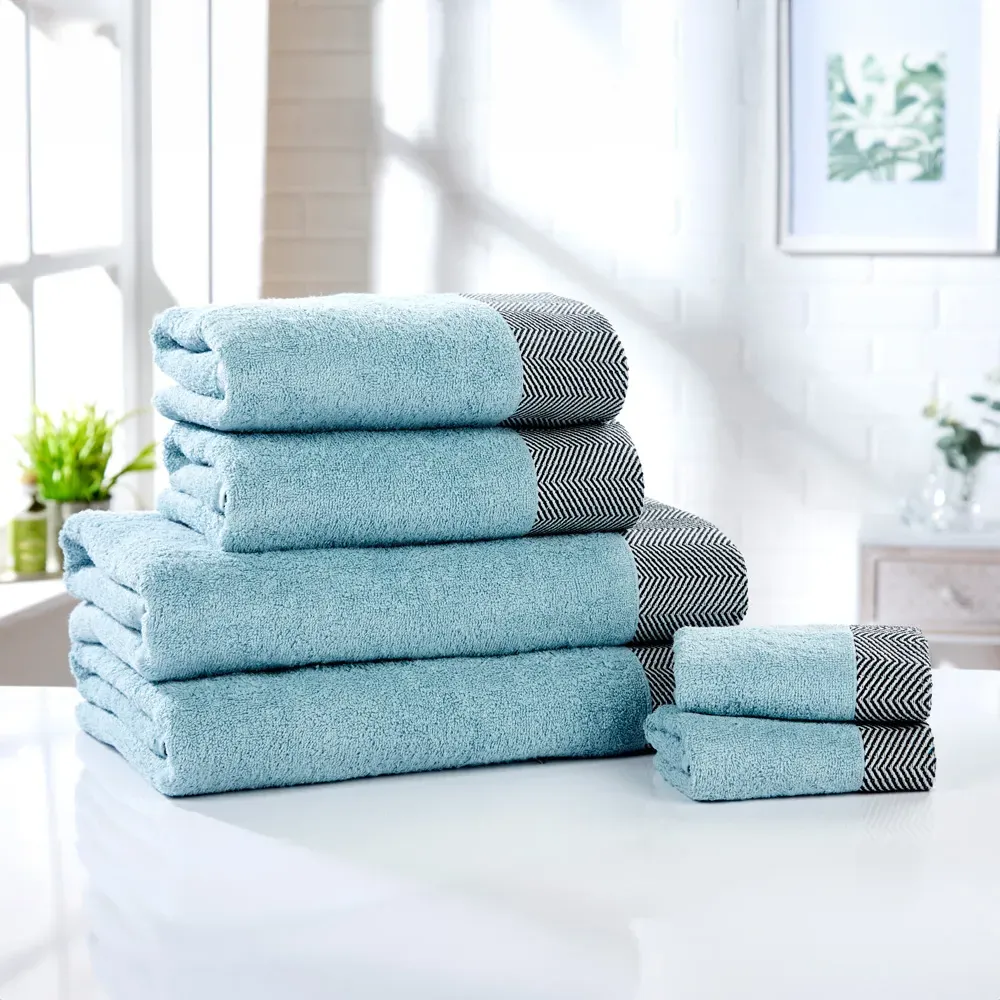 Tidal Hand Towel - Green, Cotton