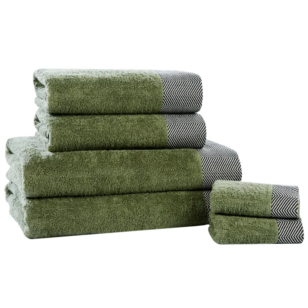 Tidal Hand Towel - Green, Cotton image