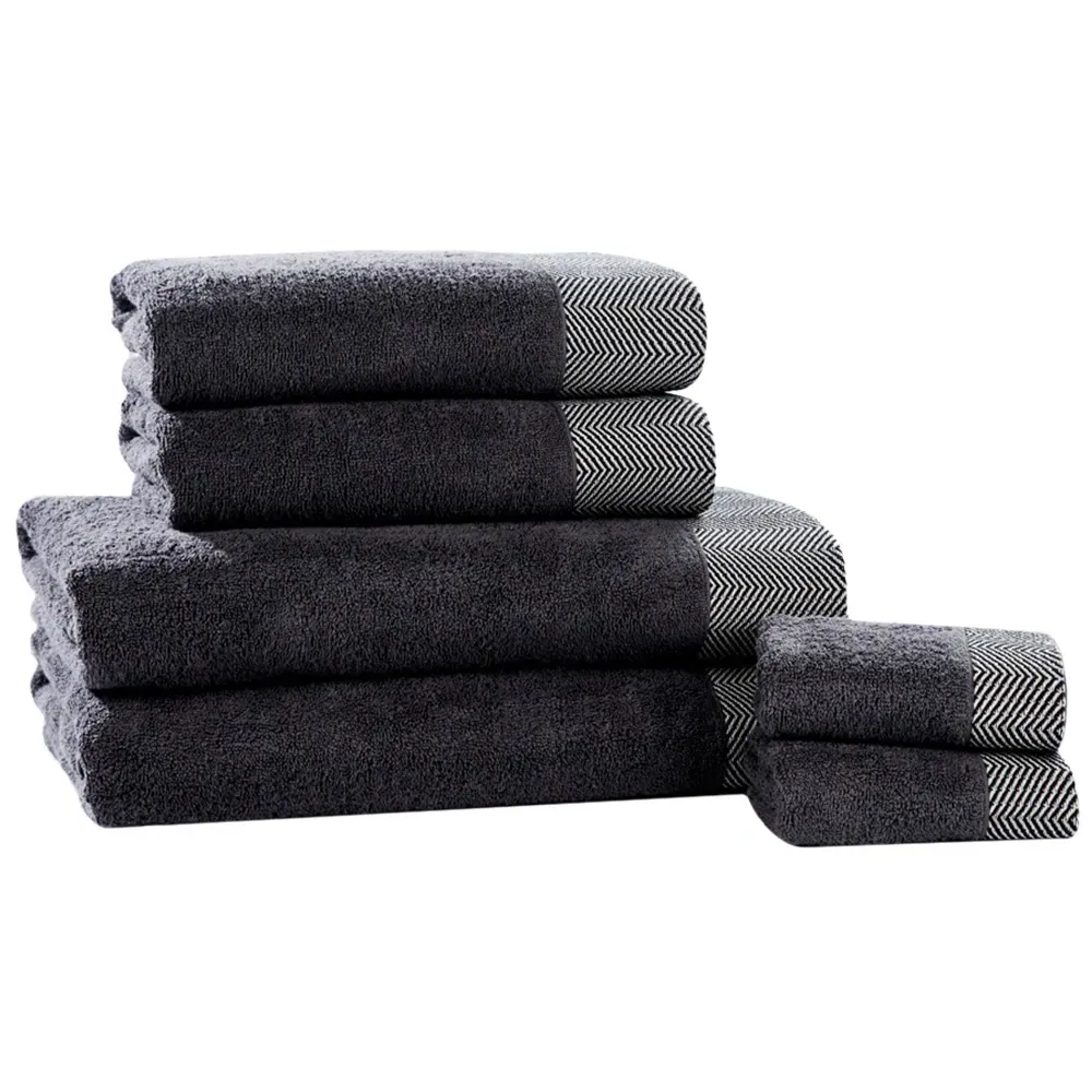 Tidal Hand Towel - Grey, Cotton